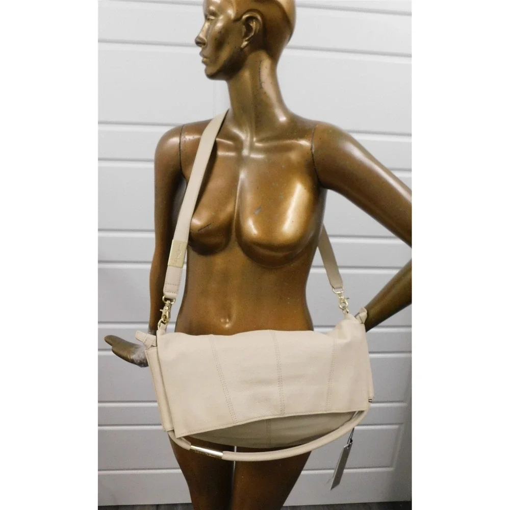 New‎ Foley + Corinna Southside Ecru Leather Hobo Crossbody Bag
